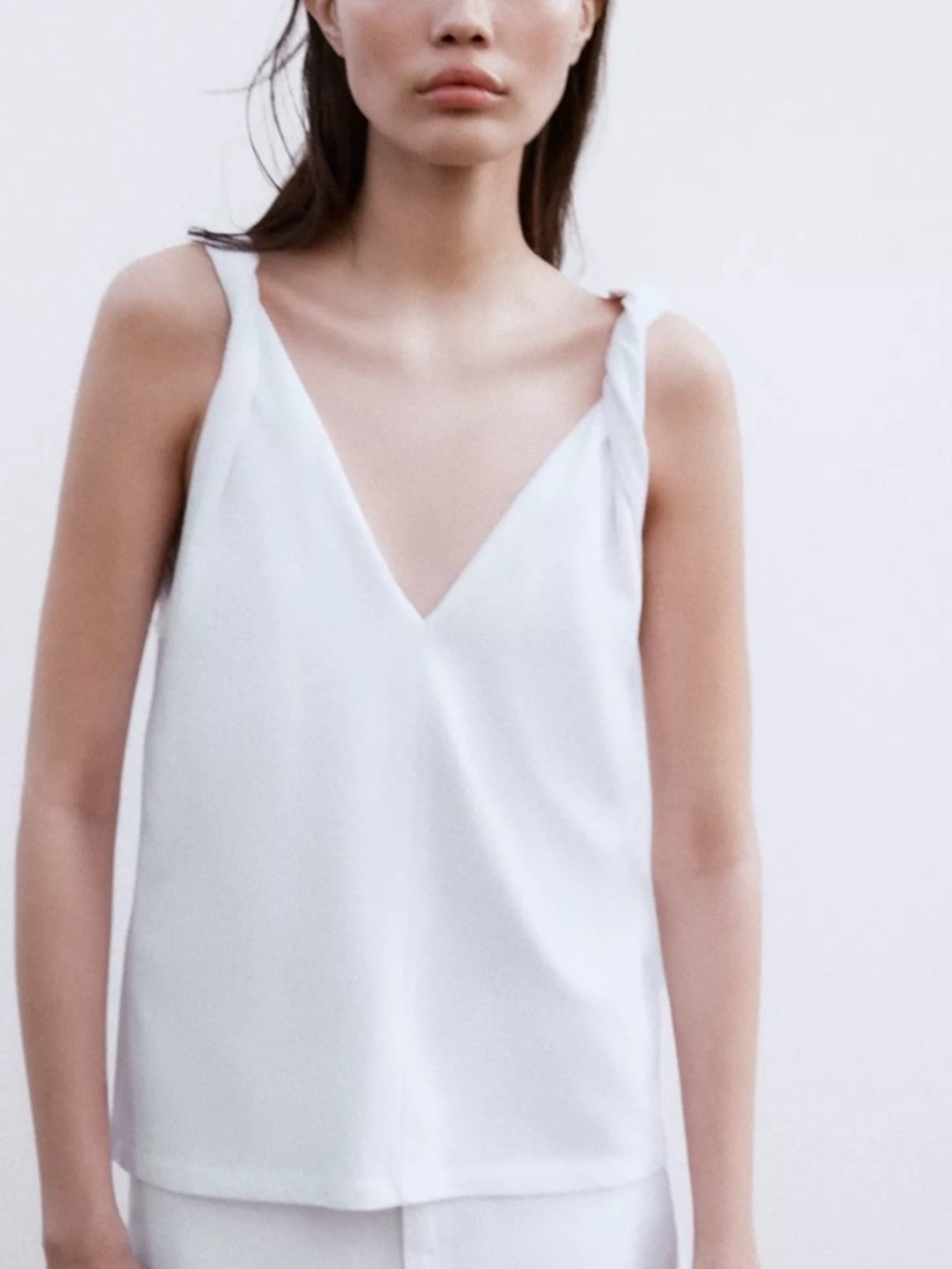NWT Zara Twist Shoulder V-Neck Tank, S